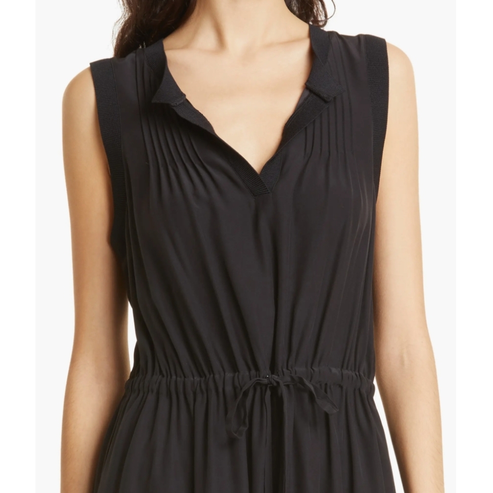 Black Lannah Tie Waist Silk Dress - Picture 4 of 13